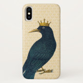 Zwarte Crow met een gouden kroonkroon Case-Mate iPhone Case (Achterkant)