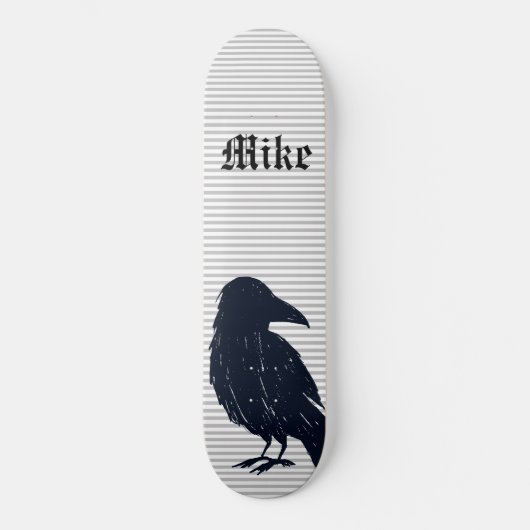Zwarte Crow Silhouette, speciaal ontworpen skatebo Skateboard (Voorkant)
