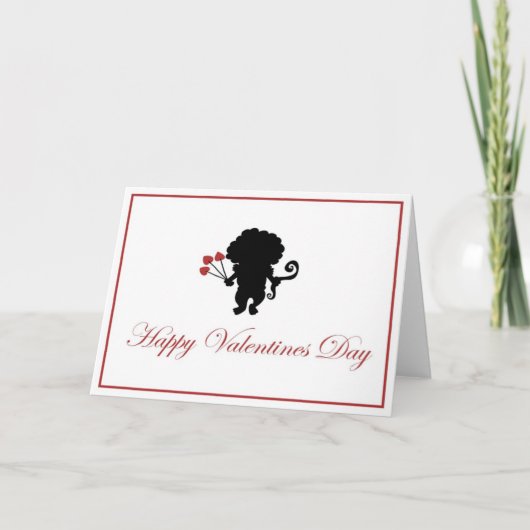 zwarte cupido feestdagen kaart (Voorkant)