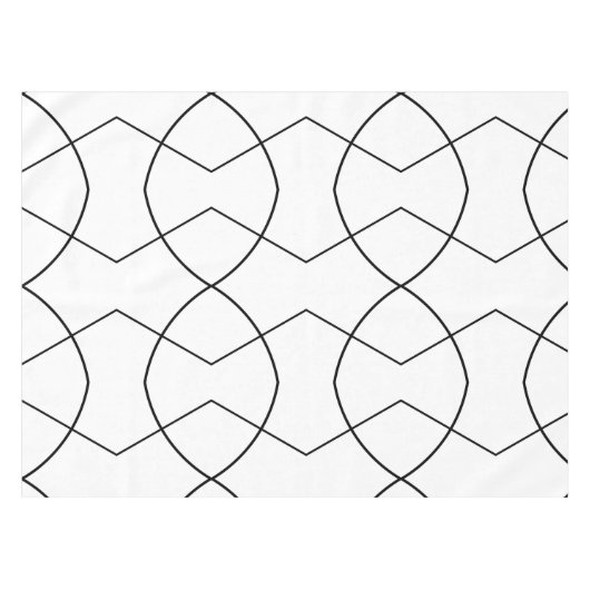 Zwarte Curven Tablecloth Tafelkleed (Voorkant (Horizontaal))