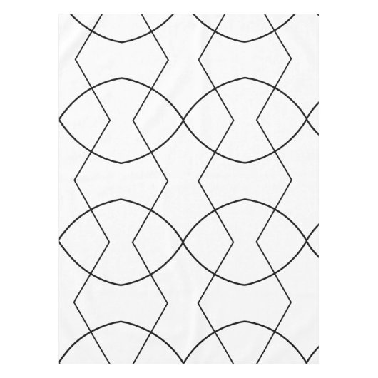 Zwarte Curven Tablecloth Tafelkleed (Voorkant)