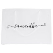 Zwarte Cute Handtekening Naam Groot Cadeauzakje (Voorkant)
