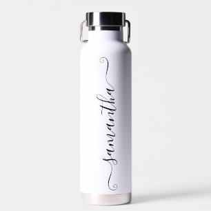 Zwarte Cute Handtekening Naam Waterfles