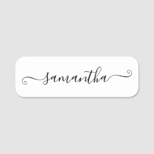 Zwarte Cute Handtekening Script Naamplaatje