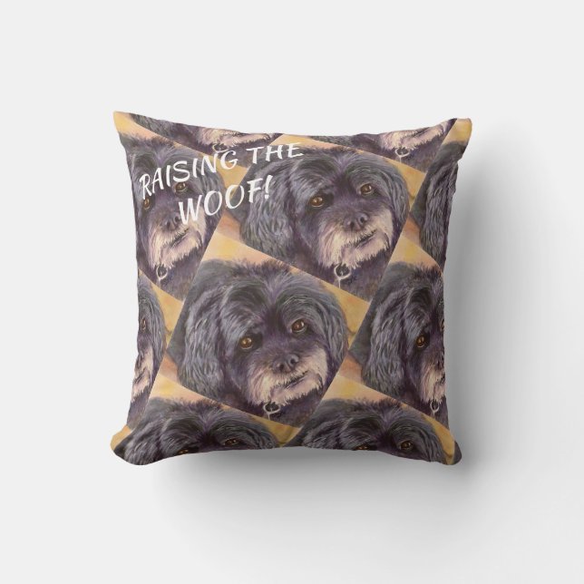 ZWARTE CUTIE COCK-A-POO MIX KUSSEN (Voorkant)