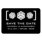 Zwarte D20-desktop gamer bespaart de datum magneet (Horizontaal)