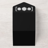 Zwarte D20-ijsgamer in één bruiloft All In One Uitnodiging (Buitenkant)