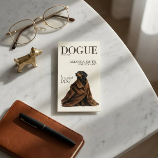 Zwarte Dachshund Elegante Dogue Visitekaartje