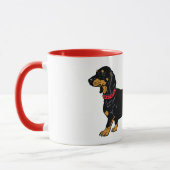 zwarte dachshund mok (Links)
