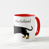 zwarte dachshund mok (Voorkant rechts)