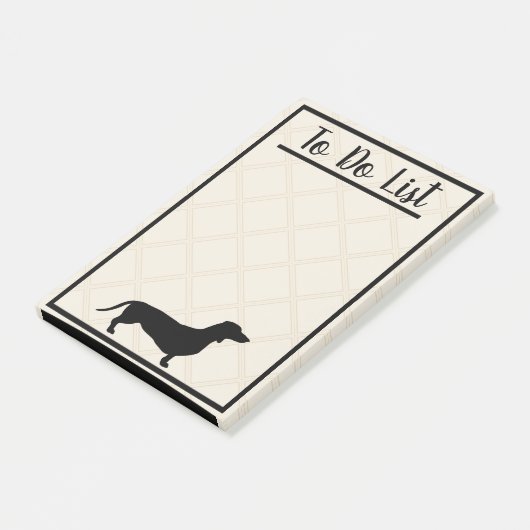 Zwarte Dachshund om lijst te doen Post-it® Notes (Schuin)