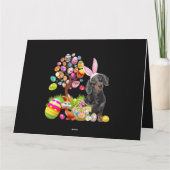 Zwarte Dachshund Paaseieren Boom Honden Bunny Pase Kaart (Achterkant)