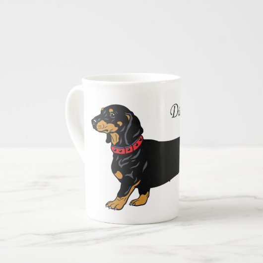 zwarte dachshund porselein kop (Links)
