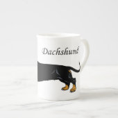 zwarte dachshund porselein kop (Voorkant rechts)