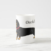 zwarte dachshund porselein kop (Voorkant)