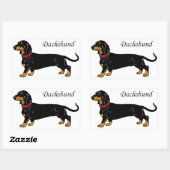 zwarte dachshund rechthoekige sticker (Vel)