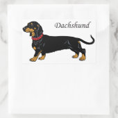 zwarte dachshund rechthoekige sticker (Tas)