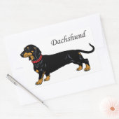zwarte dachshund rechthoekige sticker (Envelop)