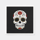 Zwarte Dag van de Dode Suiker Skull Papieren Serve Servet (Voorkant)