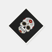 Zwarte Dag van de Dode Suiker Skull Papieren Serve Servet (Hoek)