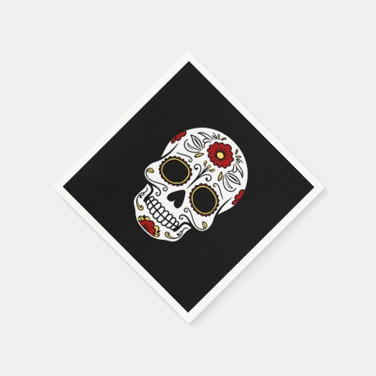 Zwarte Dag van de Dode Suiker Skull Papieren Serve Servet (Hoek)