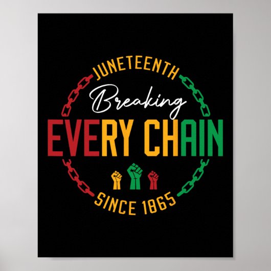 Zwarte Dag van de Vrijheid Juneteenth Breking Elke Poster (Voorkant)
