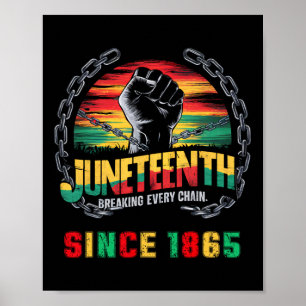 Zwarte Dag van de Vrijheid Juneteenth Breking Elke Poster