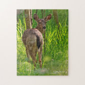 Zwarte Dailed Deer in het bos Legpuzzel (Verticaal)