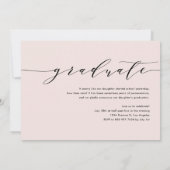 Zwarte Dainty Script Drie Foto Afstuderen Aankondiging (Achterkant)