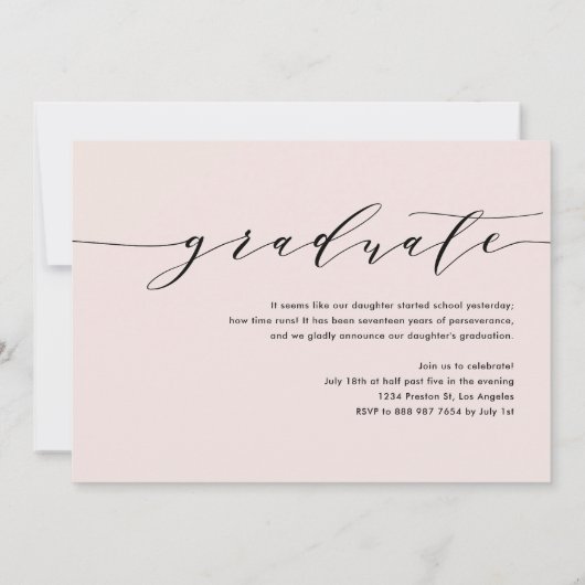 Zwarte Dainty Script Drie Foto Afstuderen Aankondiging (Achterkant)