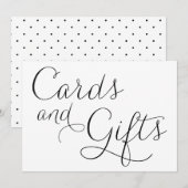 Zwarte Dainty Script Trouwkaarten en Geschenken Bo Kaart (Voorkant / Achterkant)