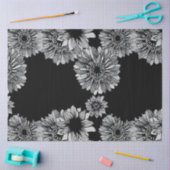  zwarte Daisy Bloemen Decoupage Tissuepapier (Craft)