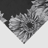  zwarte Daisy Bloemen Decoupage Tissuepapier (Detail)