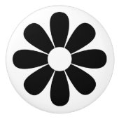  zwarte Daisy Keramische Knop (Voorkant)