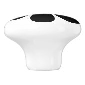  zwarte Daisy Keramische Knop (Zijkant)