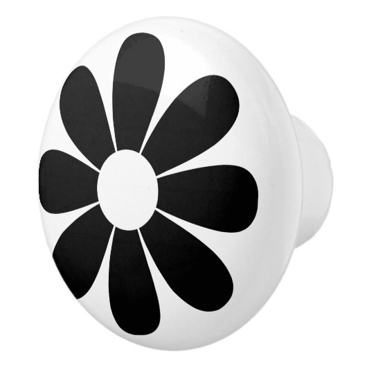  zwarte Daisy Keramische Knop (Rechts)