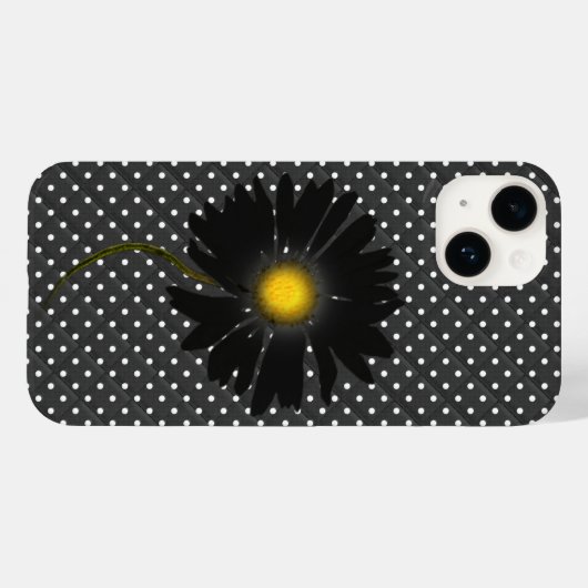 Zwarte Daisy op Stippen Case-Mate iPhone Case (Achterkant (horizontaal))
