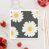 Zwarte Daisy Papieren servetten (Insitu)