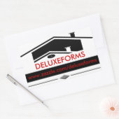 Zwarte Dak Rechthoekige Sticker (Envelop)