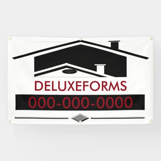 Zwarte dakbedekking spandoek (Horizontaal)