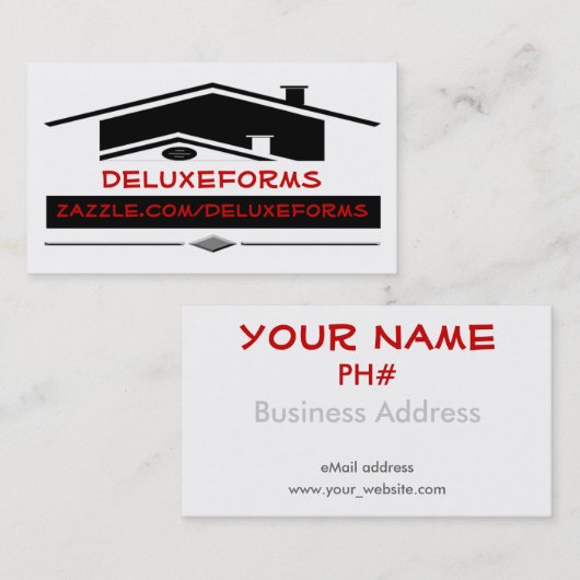 Zwarte dakbedekking visitekaartje (Voorkant / Achterkant)