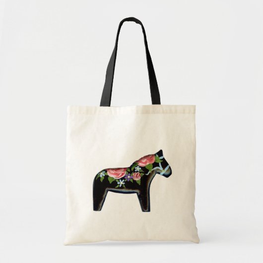Zwarte Dala paardentas Tote Bag (Voorkant)