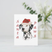 Zwarte Dalmatische Santa Paws Feestdagenkaart (Staand voorkant)