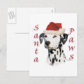 Zwarte Dalmatische Santa Paws Feestdagenkaart (Voorkant / Achterkant)
