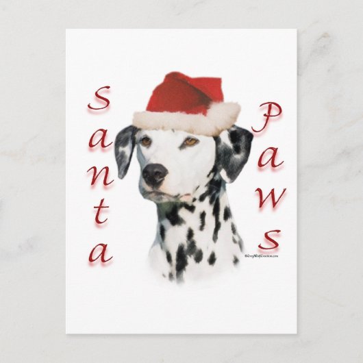 Zwarte Dalmatische Santa Paws Feestdagenkaart (Voorkant)