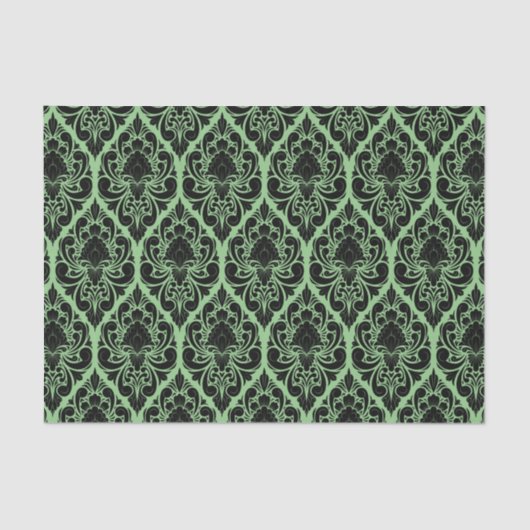 Zwarte Damasbrocade op om het even welke achtergro Tissuepapier (Voorkant)