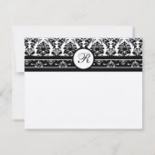 Zwarte Damasgrenzen RSVP Kaartje (Achterkant)