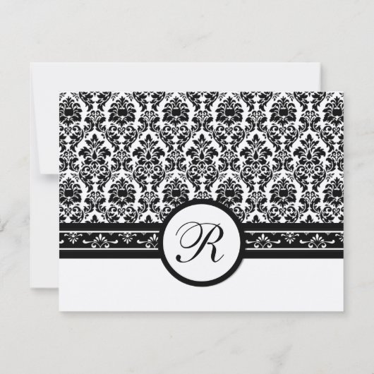  Zwarte Damasgrenzen RSVP Kaartje (Achterkant)