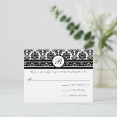  Zwarte Damasgrenzen RSVP Kaartje (Staand voorkant)