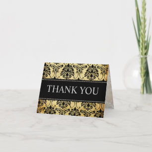  zwarte Damask Bedankt Opmerking Kaarten